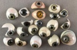 Collection of 20 : Vintage Hand Painted Prosthetic Glass Eyes