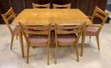 Vintage Mid Century Modern Heywood-Wakefield Platinum Dining Room Table and Chairs