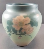 Rookwood Vase (1913) Vellum Glaze Painted Roses - Signed