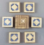 Group of 7 : Vintage Grueby Pottery Arts and Crafts Tiles