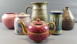 Group of 6 Pottery Items - Pitcher, Jug, Teapot + more