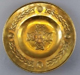 Brass Charger with Celtic Braids and Carolingian Cross
