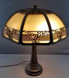 Cast iron Lamp with Glass Shade