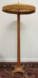 Vintage Craftsman Mission Style Floor Lamp with Wicker Shade