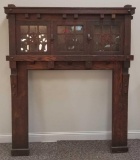 Vintage Arts and Crafts Mission Oak Fireplace Surround