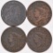 Group of (4) U.S. Large Cents