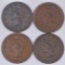 Group of (4) Braided Hair Large Cents