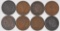 Group of (8) Braided Hair Large Cents