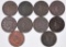 Group of (10) Coronet Head Large Cents