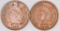 Group of (2) Copper Nickel Indian Head Cents