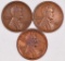 Group of (3) 1909 S Lincoln Wheat Cents