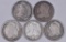 Group of (5) Capped Bust Silver Dimes
