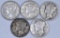 Group of (5) Mercury Silver Dimes