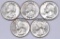 Group of (5) Washington Silver Quarters