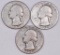 Group of (3) Washington Silver Quarters