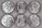 Group of (6) 1886 P Morgan Silver Dollars