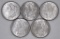 Group of (5) 1880 Micro O Morgan Silver Dollars.