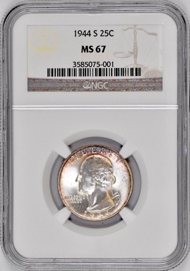1944 S Washington Silver Quarter (NGC) MS67