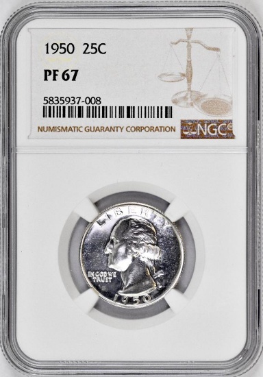 1950 P Washington Silver Quarter (NGC) PF67