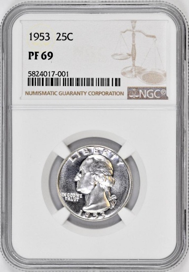 1953 P Washington Silver Quarter (NGC) PF69