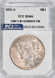 1935 S Peace Silver Dollar (PCI) MS64