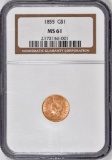 1855 P $1 Indian Princess Gold (NGC) MS61