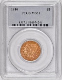 1910 P $5 Indian Gold (NGC) MS61
