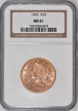 1893 P $10 Liberty Gold (NGC) MS61