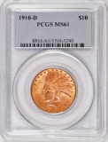 1910 D $10 Indian Gold (PCGS) MS61