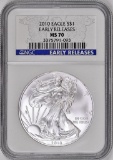 2010 $1 American Silver Eagle 1oz. (NGC) MS70 Early Releases
