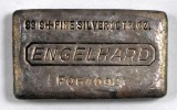 Engelhard 10oz. .999 Fine Silver Poured Ingot / Bar