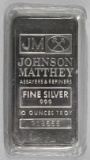 Johnson Matthey 10oz. .999 Fine Silver Ingot / Bar