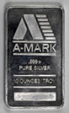 A-MARK 10oz. .999 Fine Silver Ingot / Bar.