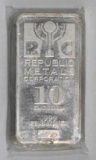 Republic Metals Corporation (RMC) 10oz. .999 Fine Silver Ingot / Bar