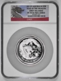 2012 P Australia Silver 5oz. Yr of the Dragon Proof $8 - (NGC) PF70 Ultra Cameo First Releases