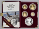 1995 W American Eagle 10th Anniversary 5pc Proof Set Gold & Silver