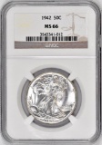 1942 P Walking Liberty Silver Half Dollar (NGC) MS66