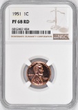 1951 P Lincoln Wheat Cent (NGC) PF68RD