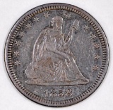 1858 P Seated Liberty Silver Quarter