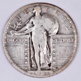 1921 P Standing Liberty Silver Quarter.