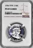1956 P Ty.2 Franklin Silver Half Dollar (NGC) PF69 Cameo