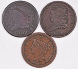 Group of (3) U.S. Half Cents