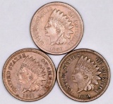 Group of (3) Copper Nickel Indian Head Cents