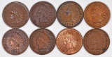 Group of (8) Indian Head Cents