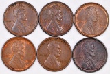 Group of (6) Lincoln Wheat Cents