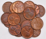 Group of (17) Lincoln Wheat Cents