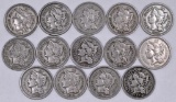 Group of (14) Three Cent Piece Nickels