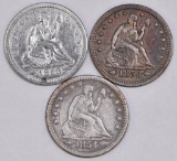 Group of (3) Seated Liberty Silver Quarters