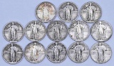 Group of (13) Standing Liberty Silver Quarters.