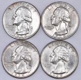 Group of (4) Washington Silver Quarters